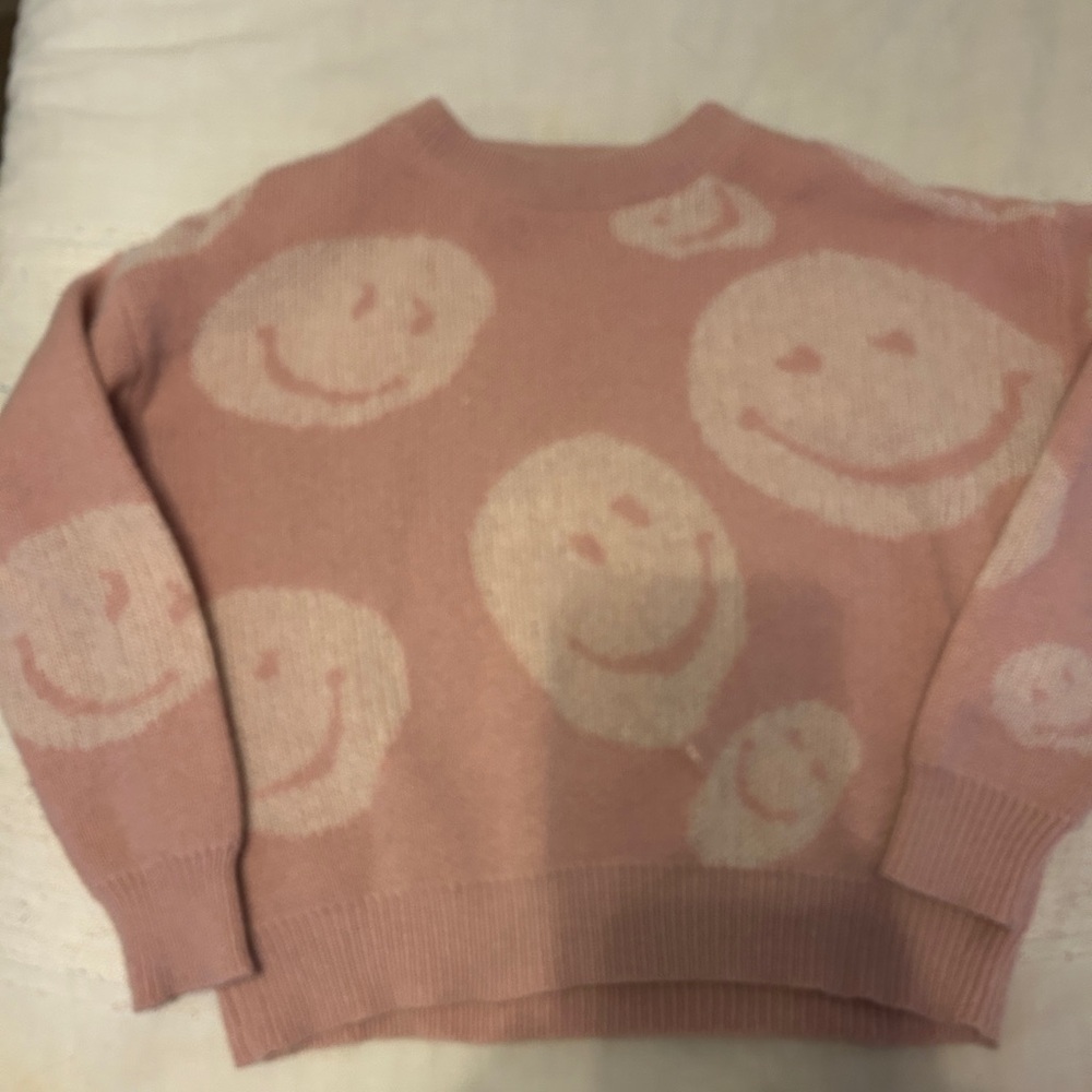 Pink Smiley Face Sweater